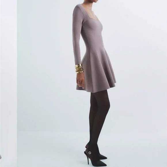 NEW NWT SCULPT DRESS ARITIZIA SQUARE NECK APPLAUSE - Picture 4 of 6